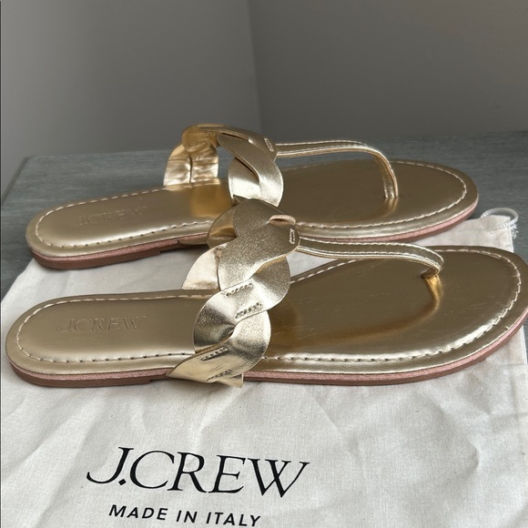 J. Crew Metallic Gold Braided Sandals. NWOT Size 7 - Picture 4 of 8
